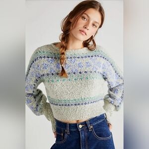 Free People Snowflake Pullover EUC